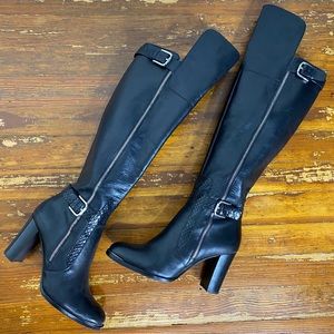 Donald J Pliner Quinto Over the Knee Black Boots
